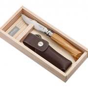Нож складной Opinel №8 VRI Classic Woods Traditions Olivewood в деревянном кейсе и с кожаным чехлом фото