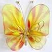 Бабочка декоративная для штор и тюлей большая желто-рыжая 20*18 см