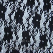 Ткань гипюр-стрейч (черный) фотография