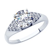 Серебряное кольцо с фианитами SOKOLOV 94012876 фотография