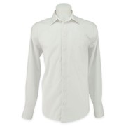 Деловая мужская сорочка с изысканной вышивкой белым по белому