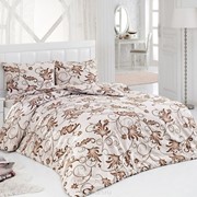 Комплект постельного белья Ashmira Бежево-коричневый, сатин, 100% хлопок, сем фотография