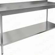 Стол производственный пристенный с бортом и полкой Hicold НСО-16/7БП-1 фото