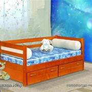 Кровать Детская№4 (одноярусная) с 2 ящиками, 90х190/200, материал: сосна фото