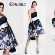 Выпускное платье Бонита черные цветы фото
