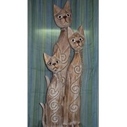 Статуэтки кошек деревянные