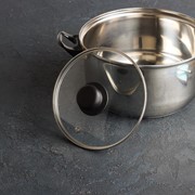 Крышка для сковороды и кастрюли стеклянная, d=18 см, с прикручивающейся ручкой фотография
