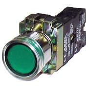 Кнопка XB2-BW3361, с подсв., металл. осн., зеленая фото