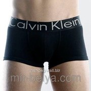 Трусы мужские Calvin Klein с черной резинкой черные фото