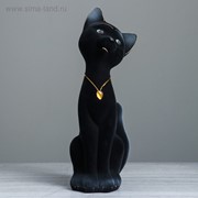 Копилка “Кот Матвей“, покрытие флок, чёрная, 37 см фото