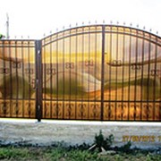 Ворота с калиткой кованые вк 23 фото
