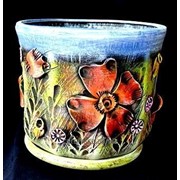Горшок для цветов из керамики ручной работы “Новый большой маки“ фотография