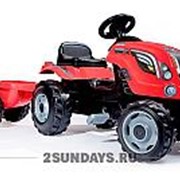 Трактор педальный Smoby XL 710108 с прицепом красный