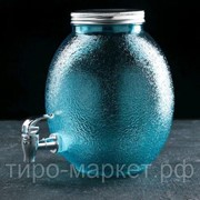 Кувшин с краником “Фреш“ 4л, 21х16х24 см, цвет голубой фото