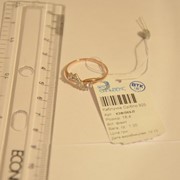 Кольцо серебряное позолоченное с фианитами Арт К3Ф/069 фото