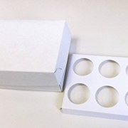 Коробка для 6 миникапкейков (170*130*80) белая с ложементом
