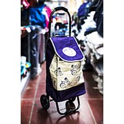 Универсальная сумка-тележка на двух колесах 26х31х88см фиолетовая фотография