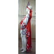 Сценический костюм Русская красавица индивидуальный пошив, цвет красный, серебристый, размер 38 фотография