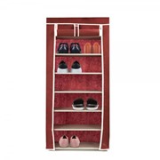 Тканевый шкаф для обуви на 7 полок 60х30х144 см темно-красный