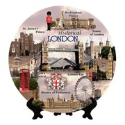 Сувенирная тарелка Англия-Исторический Лондон. Коллаж