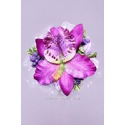 Украшение на руку, фиолетовый (орхидея на резинке) фото