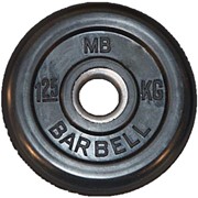 Диск обрезиненный черный MB Barbell d-26mm 1,25кг фото