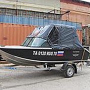Ходовой тент с дугами на лодку Волжанка-46 Фиш (Комфорт) фото