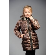 Куртка детская зимняя “Мальвина-зима“ Леопард 0011 принт\3 , довяз фото