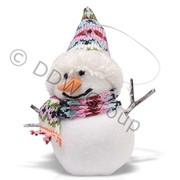Декор Снеговик белый с разноцв. шарфом фотография
