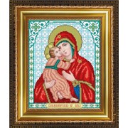 Рисунок на ткани для вышивания бисером “Пресвятая Богородица Владимирская“ VIA4205 фото
