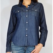 Рубашка джинсовая с длинным рукавом 46-50 размеры