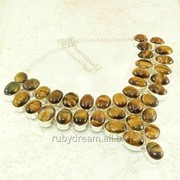 Колье, ожерелье из натуральных камней - ТИГРОВЫЙ ГЛАЗ фото
