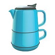 Набор artiart кружка чайник + блюдце- синий фотография