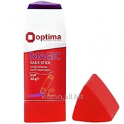 Клей-карандаш pvp трехгранный, хамелеон 30 сек., optima magic, 12 г. O45221 фото