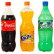 Напитки безалкогольные, Coca-Cola, Fanta, Sprite фотография