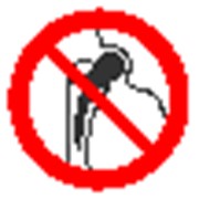 Запрещающий знак, код P 16 запрещается работа людей, имеющих металлические имплантанты