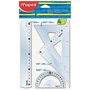 Набор чертежный Maped START миди: линейка 20см, угольники 21см, транспортир 10см фото
