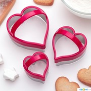 Набор форм для вырезания печенья “Сердце“ 10×8 см, 3 шт, цвет МИКС фото