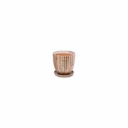 Кашпо керамическое с поддоном, d15х14,5 см, Коричневый бамбук Артикул GKL-001-15