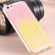 Чехол силиконовый Sand-art для iPhone 6/6S Star 2 Color Pink/Yellow фотография