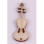 Скрипка из дерева декоративная (5,5х1,8 см, 10 шт) фото