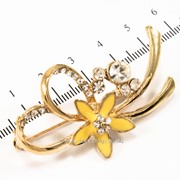 Брошь ''Цветок'' эмалированный желтый, ( 4 см) 222151(18) фото