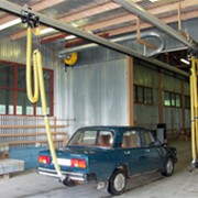 Рельсовые вытяжные системы для гаражей и СТО фото