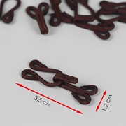 Крючок в оплётке для верхней одежды, 35 x 12 мм, 5 шт, цвет коричневый фото