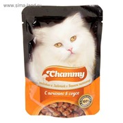 Влажный корм Chammy для кошек, печень, кусочки в соусе, пауч, 85 г фотография