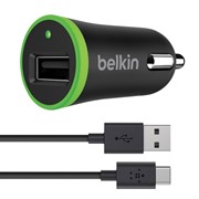 Зарядное устройство автомобильное BELKIN Universal, кабель Type-C 1.8 м, выходной ток 2.1 A, черное,