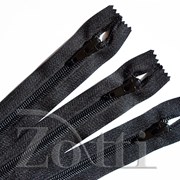 Молния пластиковая, черная, с бегунком №74 - 50 см фото