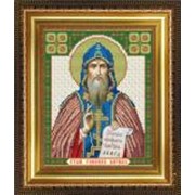 Икона ручной работы Святого Кирила вышитая бисером