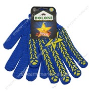 Перчатки Звезда DOLONI синие, синт. х/б с односторонним ПВХ покрытием (уп. 10 шт) №416841