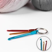 Набор крючков для вязания на кольце, d 3/4/5 мм, цвет разноцветный